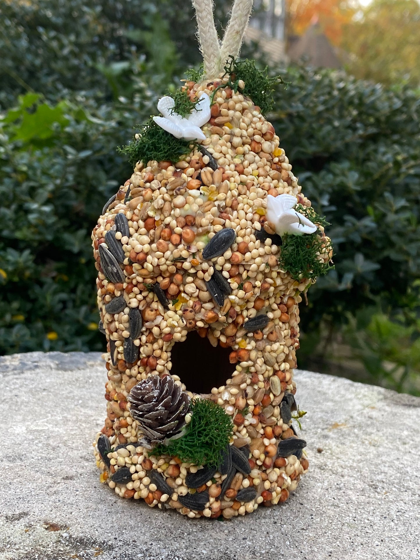 Two Turtles Doves- Round Birdhouse loop