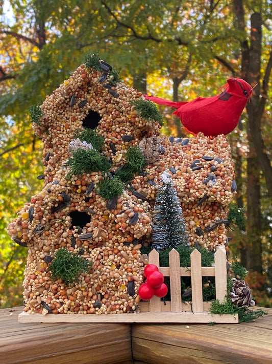 Cardinal Christmas Tree Large Birdhouse.