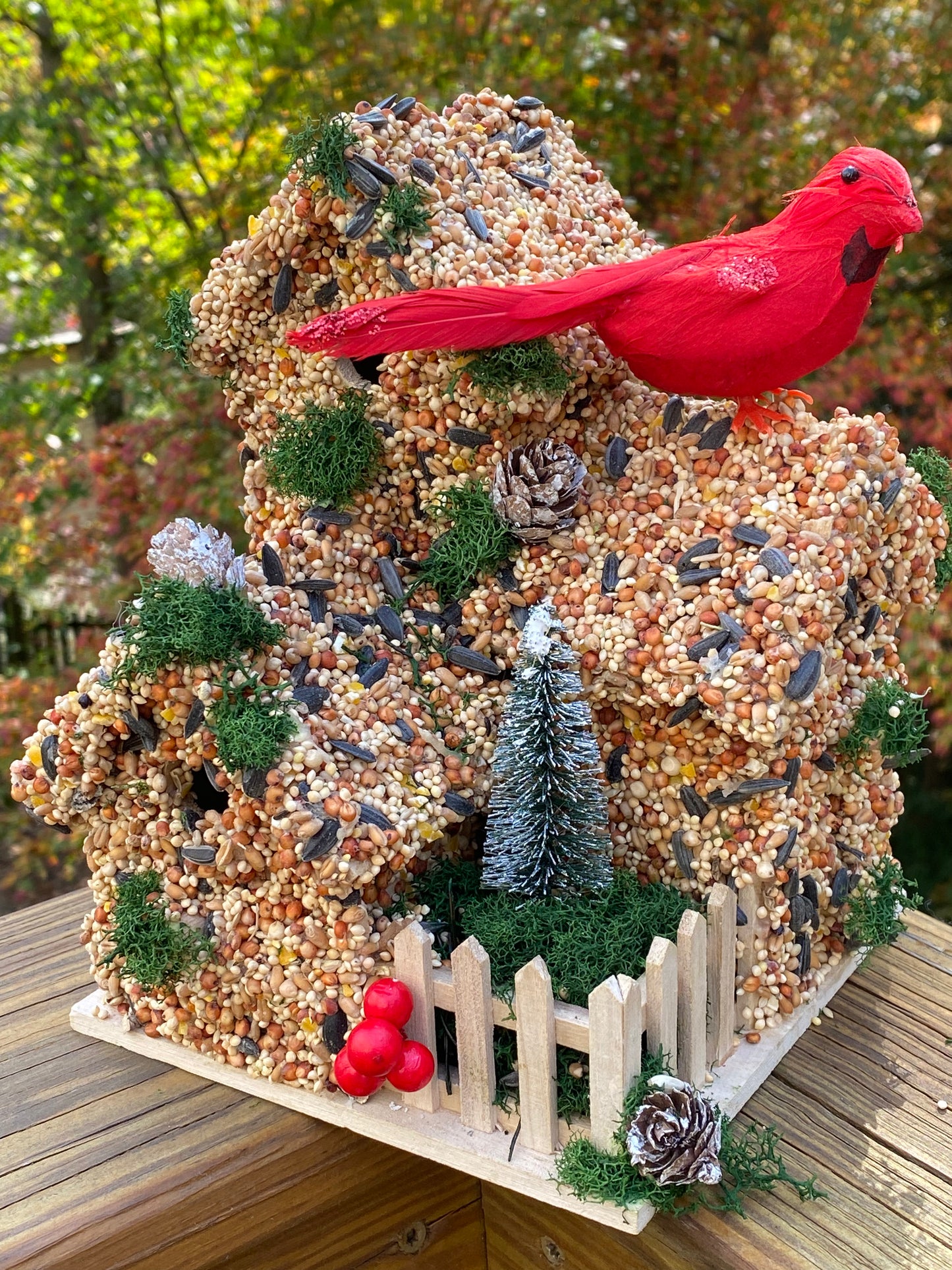 Cardinal Christmas Tree Large Birdhouse.